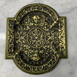 antik 19. Jh. figürlich viktorianisch vergoldete Bronze verziert Waschtisch Tablett Schale - Bild 1 von 6