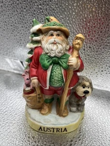 Vintage Santa's Of The Nations Austria  3.75" Figurine Santa Hand Painted - Picture 1 of 5