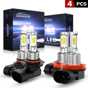 9005 H11 LED Headlight KIT 10000K Combo Bulbs High Low Beam Super Bright White - Picture 1 of 15