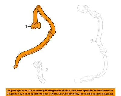 Cintos de segurança traseiros estilo livre Ford OEM 05-07 - conjunto retrator 6F9Z74611B69CC - Imagem 1 de 2