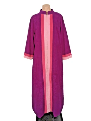 De Colección Años 70 Vanity Fair Púrpura Rosa Bata 3/4 Cremallera Casa Abrigo Mandarín 18 PLUS Foto 1 de 4