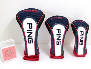 PING Golf JAPAN Sports TOUR LITE Head Cover TRICOLOUR HC-P223 DR/FW/HY 3 Set - Picture 1 of 11