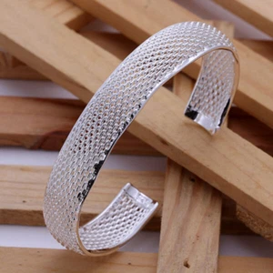 nuevos dijes bonito noble plata 925 moda lindo brazalete brazalete joyería B102 - Imagen 1 de 3