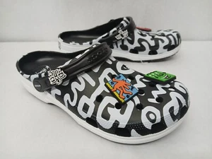 Crocs Men's Keith Haring Classic Clogs 209488-001 Black White Sz 12 - Picture 1 of 8