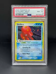 Pokemon Ex Unseen Forces Octillery Holo PSA 8 NM-MT #10 - Graded Card English - Foto 1 di 2