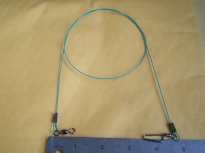 15 piezas. S. ALAMBRE DE ACERO SPINNER LÍDER 12" 100 LIBRAS PRUEBA CON BROCHE DE PRESIÓN COASTLOCK/TURQUESA Foto 1 de 3