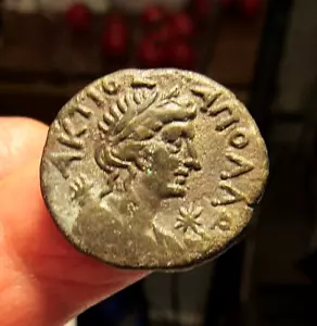 TÉTRADRACHME EN ARGENT PROVINCIAL ROMAIN AR23 DE NERO EGYPTE APOLLO PYTHIOS 23 MM 9,6 GR - Photo 1 sur 8