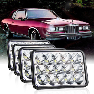 4PCS 4x6" Led Headlights Hi/Lo Beam For Pontiac Grand Prix 1976-87 Grand LeMans