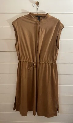 Vestido de gamuza sintética MARC CAIN camel sin mangas cintura ceñida N5/ EE. UU. 12 Foto 1 de 4