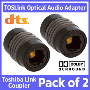 2 Pack TOSLink Optical Cable Coupler Digital Audio Female Extension Adapter - Picture 1 of 5