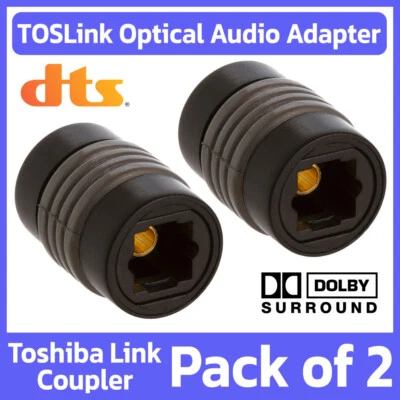 2 Pack TOSLink Optical Cable Coupler Digital Audio Female Extension Adapter - Image 1 of 4