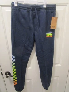 VANS KIDS' PALM COASTER BLUE FLEECE JOGGER PANTS SIZE MEDIUM  NEW - Picture 1 of 2