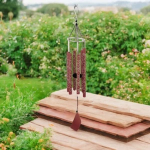36"Long Tuned Red Metal Wind Chime Ornament Home Decor Unique Gift - Picture 1 of 1