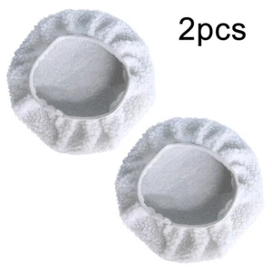 Premium White Polishing Bonnet Buffer Pads for Vehicle Waxing Pack of 2 - Picture 1 of 6