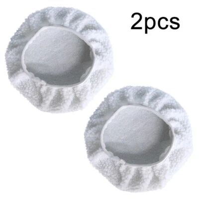 Premium White Polishing Bonnet Buffer Pads for Vehicle Waxing Pack of 2 - Image 1 of 4