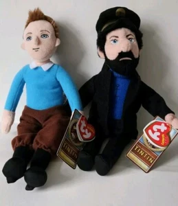 Ty Adventures Of Tin Tin Soft Toys Tin Tin & Captain Haddock 2011, Approx 28cm - Picture 1 of 15