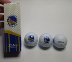 Golden State Warriors Basketball Logo Official Box of 3 Titleist 2 Golf Balls