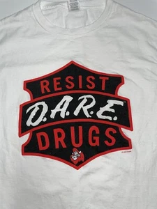D.A.R.E. Vintage T-Shirt Größe S 100% Baumwolle Fruit Of The Loom HD - Bild 1 von 4