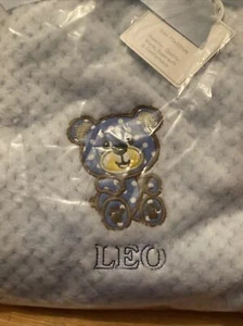 personalised baby wrap 75 x 100 cm Blue Leo - Picture 1 of 2