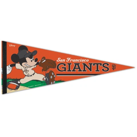 SAN FRANCISCO GIANTS MICKEY MOUSE DISNEY ROLL UP FELT PREMIUM PENNANT 12"x30" Cover