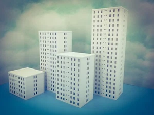 20 Floor OFFICE city LUXURY APARTMENT Building - Z Scale 1:220 - Fully Assembled - Picture 1 of 9