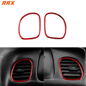 Red Carbon Fiber Air Vents Frame 2pcs Dash Trim For Corvette C5 98-04 - Bild 1 von 6