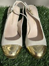 Franco Sarto Twinkle Gold and Cream Slingback Size 6.5