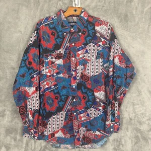 Vintage Wrangler Cowboy Cut Regular Fit X-Long Tail Shirt Aztec 17,5 35 - Bild 1 von 8