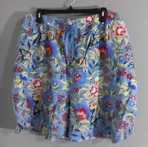 NEW-WOMAN'S TERRA & SKY SUMMER SHORT SHORTS. FLORAL.DRAWSTRING.SZ 3X - Picture 1 of 8