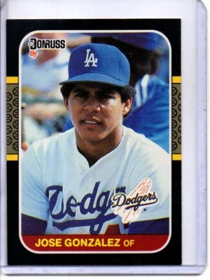 1987 DONRUSS #525 JOSE GONZALEZ LOS ANGELES DODGERS (ROOKIE CARD) - Image 1 of 2