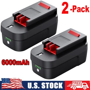 2Pack 6.0Ah HPB18 Lithium Battery For Black&Decker 18V Tools HPB18-OPE 244760-00 - Picture 1 of 12
