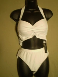 Women's Strappy Push up Padded White BIKINI 2 Piece Bathing Suit M/S B-1 #2 - Picture 1 of 3