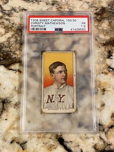 CHRISTY MATHEWSON T206 PORTRAIT PSA 1.5 FRESHLY GRADED CENTERED VIVID COLOR HOF