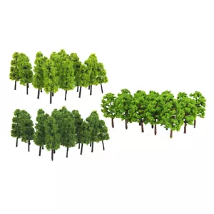 40Pcs Model Scenery Trees Train Park Forest Painted Tree 1:150 Green - Picture 1 of 12