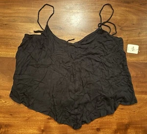 Free People Women’s Black Cami Flowy Top Sz Large - NEW - Picture 1 of 7