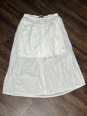 Falda BCX Midi Mujer Talla Mediana Blanca Boho Informal Ligera Campesina Foto 1 de 4