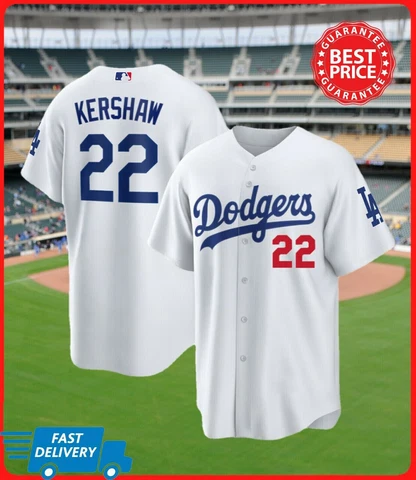 New Clayton Kershaw #22 Los Angeles Dodgers Printed Baseball jersey All Size 23 Cover