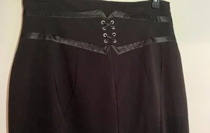 Worthington Midi Trumpet Skirt Sz 14 Black Lace Trim Corset Grunge Curvy Sexy - Picture 1 of 19