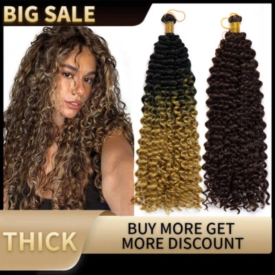 Afro Water Wave Braids Hair Extensions as Human Braiding Crochet Braids Blonde - Image 1 of 4