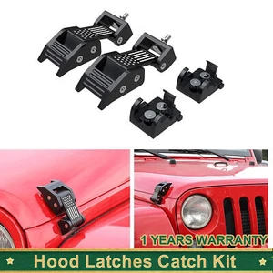 Pair Hood Latches Catch Kit with U.S. Flag Style for Jeep Wrangler JK JKU 07-18 - Picture 1 of 10