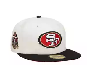 San Francisco 49ers NFL New Era 5950 ChromeWhite Logo 60th Season Fitted Hat Cap - Picture 1 of 2