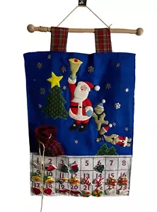 Christmas Advent Calendar Merry Christmas Countdown Hanging Fabric Incomplete - Picture 1 of 3