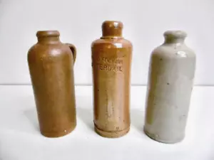 LOT 3 BOUTEILLES ANCIENNES MINIATURES WYNAND FOCKINK EN GRÈS VERNISSÉ - 10 cm - Bild 1 von 15