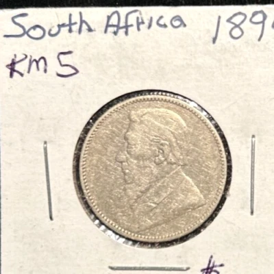 Sudáfrica 1894 chelín KM 5 VF limpio Foto 1 de 2