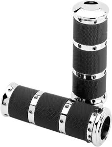 Performance Machine Contour XL Handlebar Grip Set Chrome TBW 0063-2018-CH - Picture 1 of 1