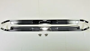 1967-1972 CHEVROLET GMC PICKUP CHROME INTERIOR DOOR SILL PLATES W/ BOWTIE EMBLEM - Bild 1 von 2