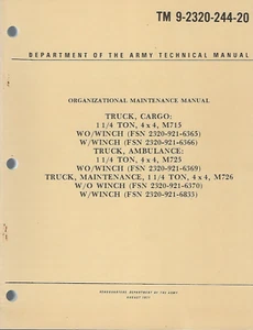 Historical book Truck, Cargo, 1 1/4 ton, 4x4, M715 series, Unit Maintenance - Picture 1 of 1