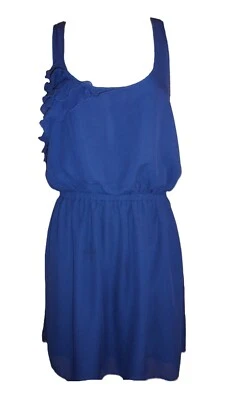 women: EYELASH Sheer Lined Ruffle Dress - Size Large - Image 1 of 4