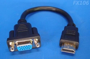 HDMI AUF VGA MONITOR KABEL COMPUTER TV KABEL 15-PIN 1080P PC - Bild 1 von 10