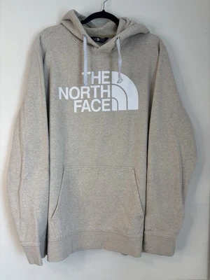 The North Face Hoodie Mens XXL Cream Tan Fleece Sweatshirt Half Dome Logo - Image 1 of 4